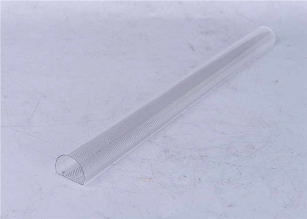  Clear / Milky Plastic Extrusion Profiles , LED Lamp Extruded Plastic Parts Manufactures