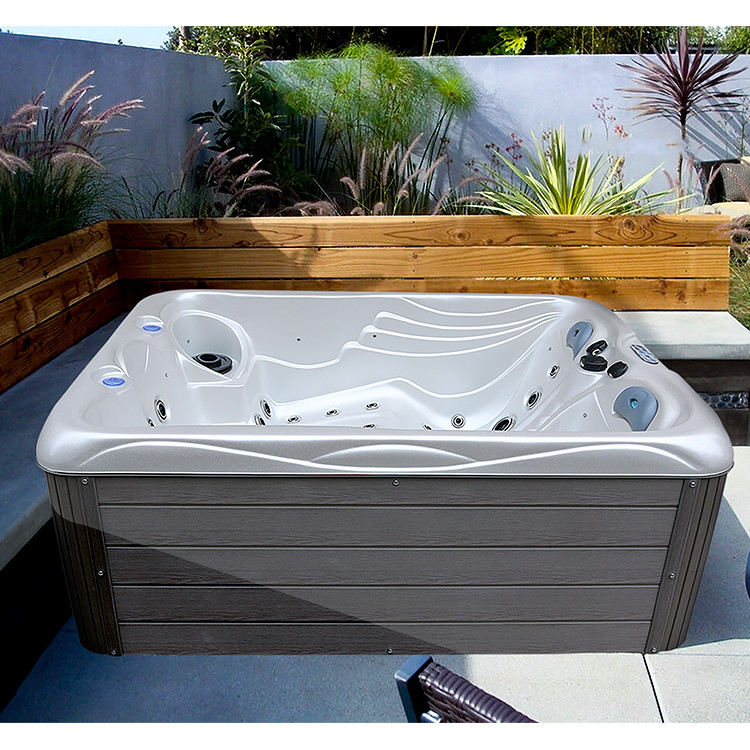  Small Size 3 People Freestanding Hot Tub Outdoor Whirlpool Spa Bathtub With LED Manufactures