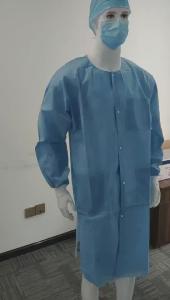  disposable lab coat blue full length SMS 42G Manufactures