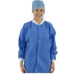  Snap Closure Disposable Protective Clothing Non Woven Lab Coat Manufactures