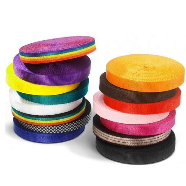 Quality High tenacity colorful weave Polypropylene webbing strap PP webbing Rolls tape strap bag webbing for sale