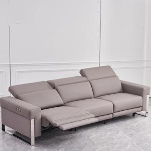  New Leather Art Functional Sofa Metal Frame Modern Minimalist Usb Leather Electric Sofa In-Line Combination Manufactures