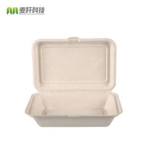  Biodegrabable bagasse pulp Clamshell Lunch Box Manufactures