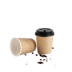 9oz To Go Coffee Cups With Lids , Disposable Insulated Paper Cups Manufactures