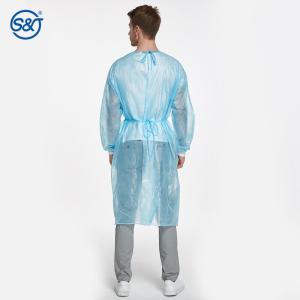 PP+PE Disposable Isolation Gown impervious knitted cuff disposable waterproof isolation gowns Manufactures