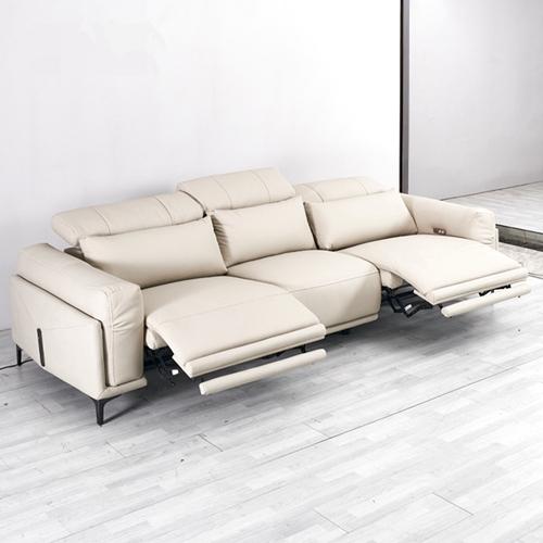 Living Room Leather Small Apartment Straight Row Leisure Sofa Designer Creative