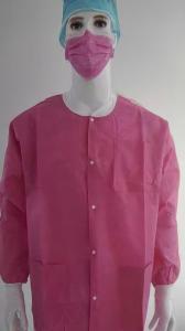 Disposable non woven SMS pink wear dental disposable lab Jackets Manufactures