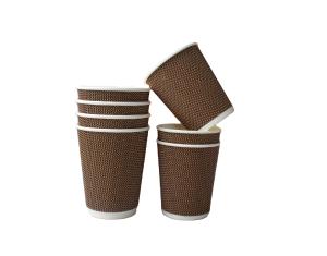  8oz 12oz Ripple Wall Disposable Paper Cup With Handle Manufactures