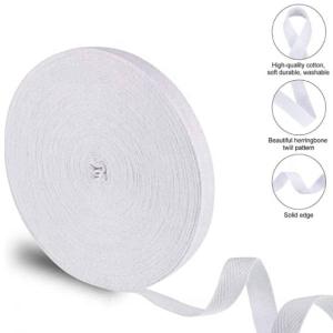 Custom Natural Recycled Cotton Twill Tape Fabric Ribbons Webbing Herringbone Twill Bias Binding Tape for Clothes