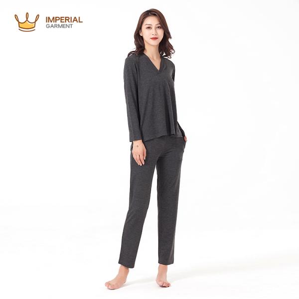 High Quality Women's Sleepwear Pajama Set Rayon Polyester Spandex Baby French