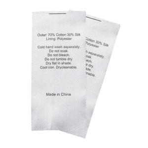  High Density Satin Woven Labels Custom Printed , Women Garment Private Label Manufactures