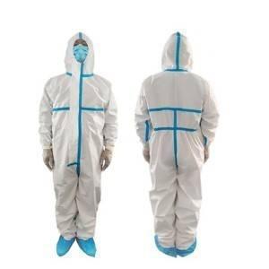  Polypropylene Disposable Protective Clothing Microporous Film Coverall With Adhesive Tape 70G/m Manufactures