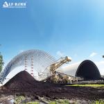 Large span steel structure best design space frame shed roof coal storage