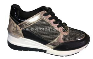  Fashion Performance Pu Women Sports Shoes Imitation Leather High Heel Sneaker Manufactures
