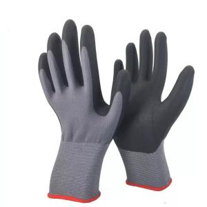  15Gauge Nylon Spandex Liner Microfine Foam Coated Work Gloves Manufactures