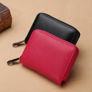  RFID Wallet Top Layer Leather Organ Multi-Card Card Holder Men'S Card Sleeve Ladies Zipper ID Card Holder Manufactures