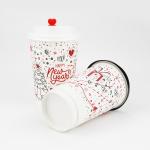 Single Wall Christmas Disposable Coffee Cups , Milk / Tea 12 Oz Paper Cups