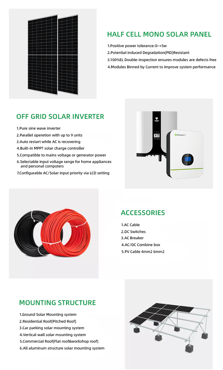 Lead-Acid Battery Hybrid Solar System 50KW 30KW 20KW 15KW Off Grid Solar Power System