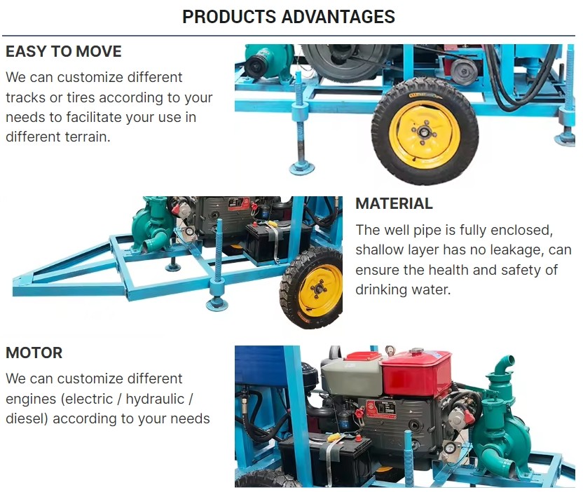 600Kg Portable ST 150 Drilling Rig for Water Well Borehole Drilling up to 150 Meters Deep