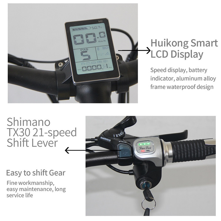 48V Fat Tire Folding Electric Bike , 30-50km/H Folding Electric Fat Bike
