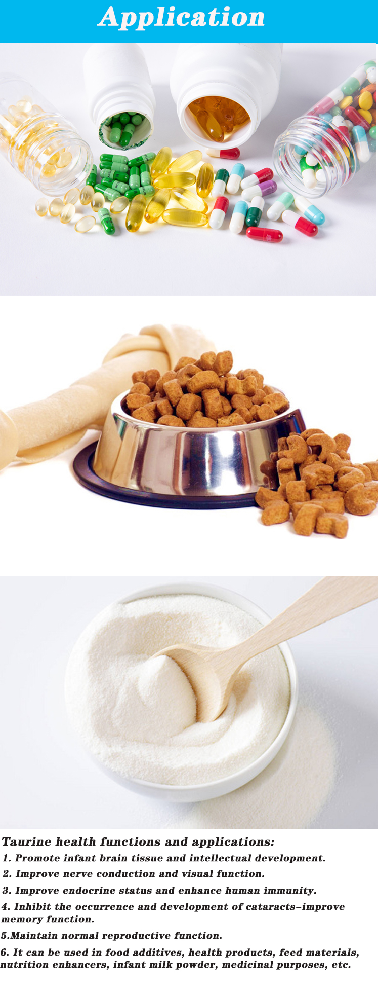 Boost Animal Health with Taurine Grade Feed White Crystalline Powder CAS No. 107-35-7