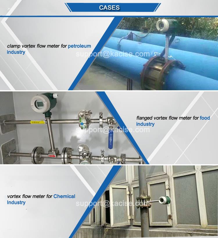 Gas Water Oil Gasoline Flowmeter Hydraulic Vortex Flow Meter With LED