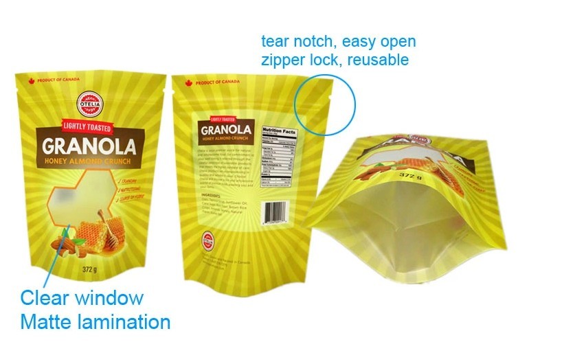 Laminated Material and zip lock fresh vegetable plastic bags / transparent k fruit packing bags