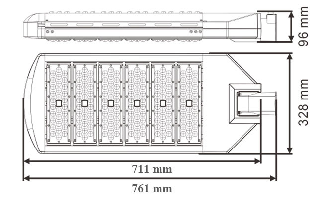 250w High Power LED Street Light MEANWELL SOSEN Power Supply With Integrated Radiator