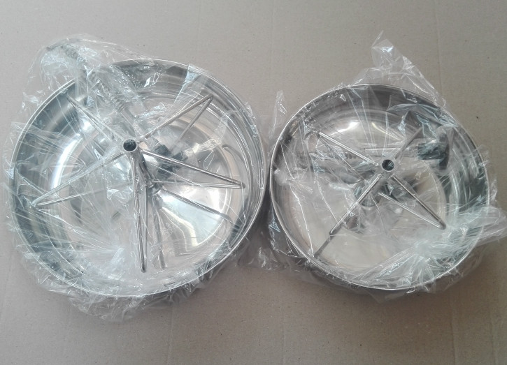 Different Size Gray Color Pig Self Feeder , Round Metal Swine Self Feeders
