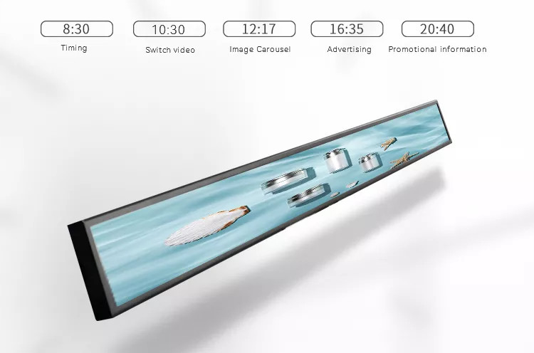 29" Stretched Bar Lcd Screen Panel Thin Digital Display Open Usb Media Player