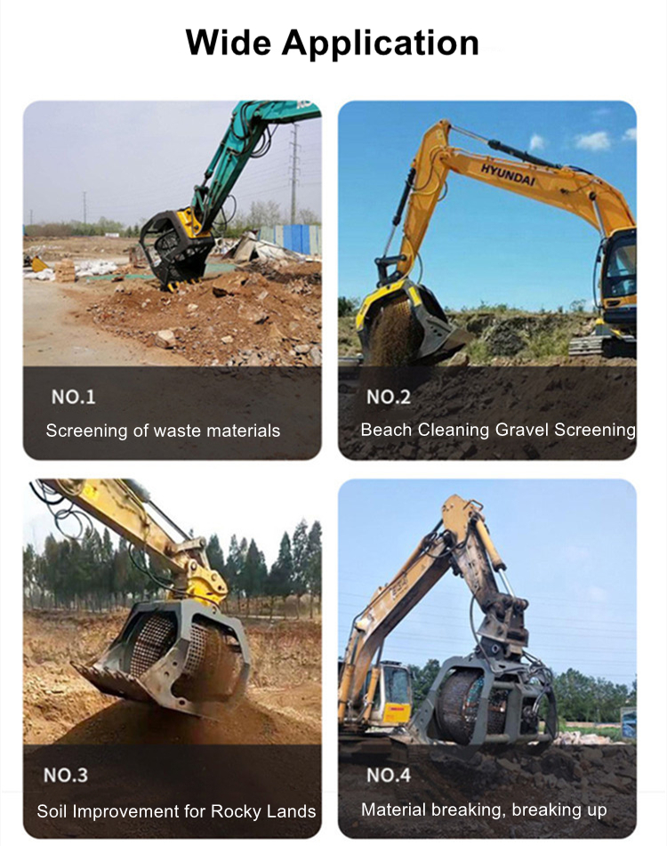 Customizable Rotary Screen Bucket Construction Hydraulic Excavator Sieve Bucket