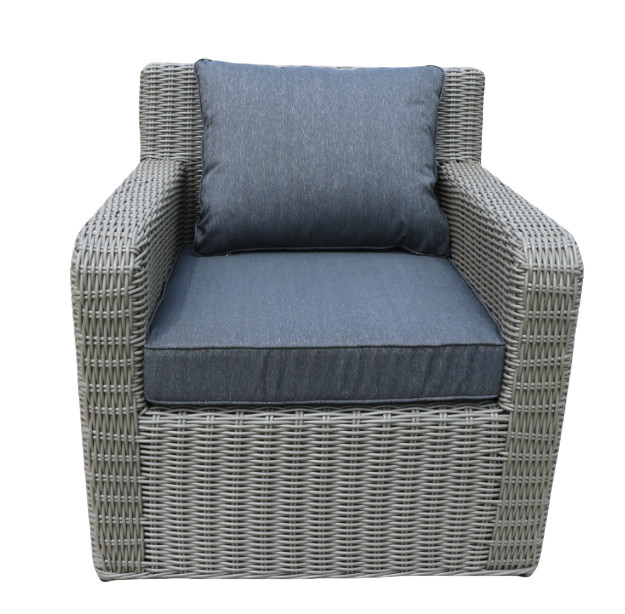 3 Seater Rattan Outdoor Sofa Terrace Furniture Garden Rope Leisure Black Wicker