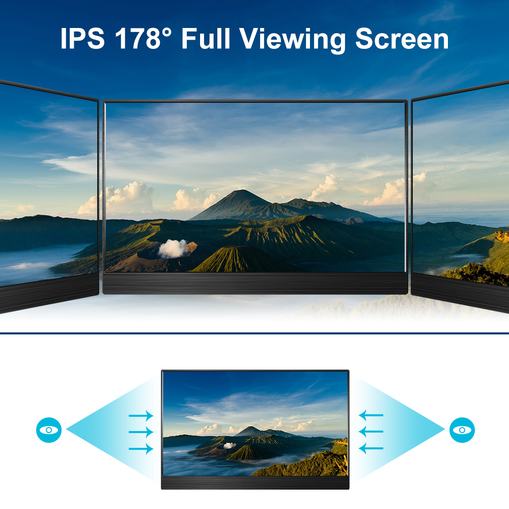 15.6 Inch 1080P USB-C HDR LCD Touchscreen Monitor Dual Premium Speakers Smart Cover External Display Compatibility Portable