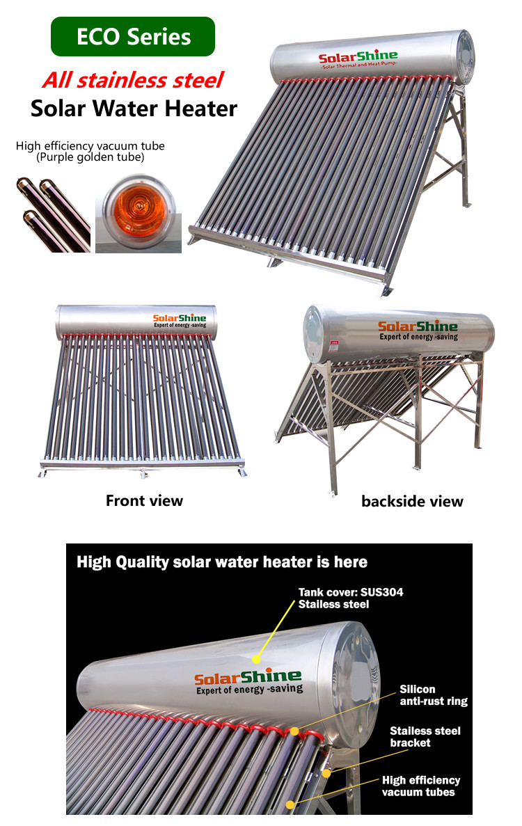 Convenient Solar Powered Hot Water Heater Vacuum Absorber Tubes For Commercial Use