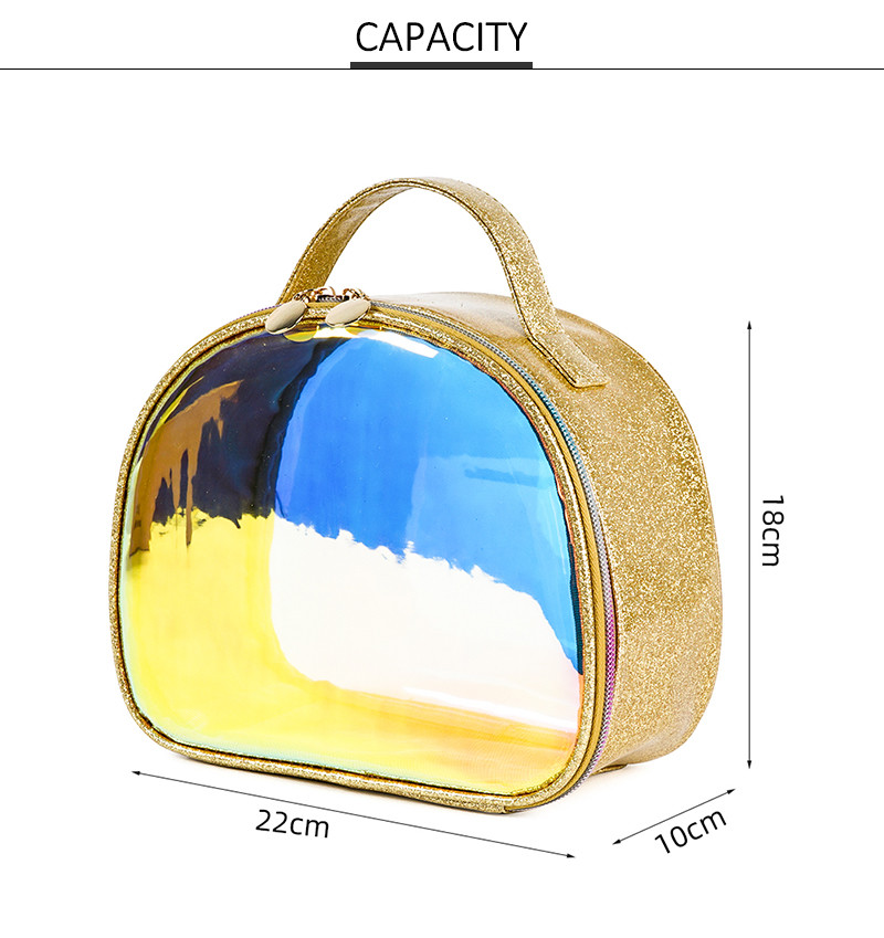 Handy Makeup Organizer TPU Holographic Cosmetic Bag