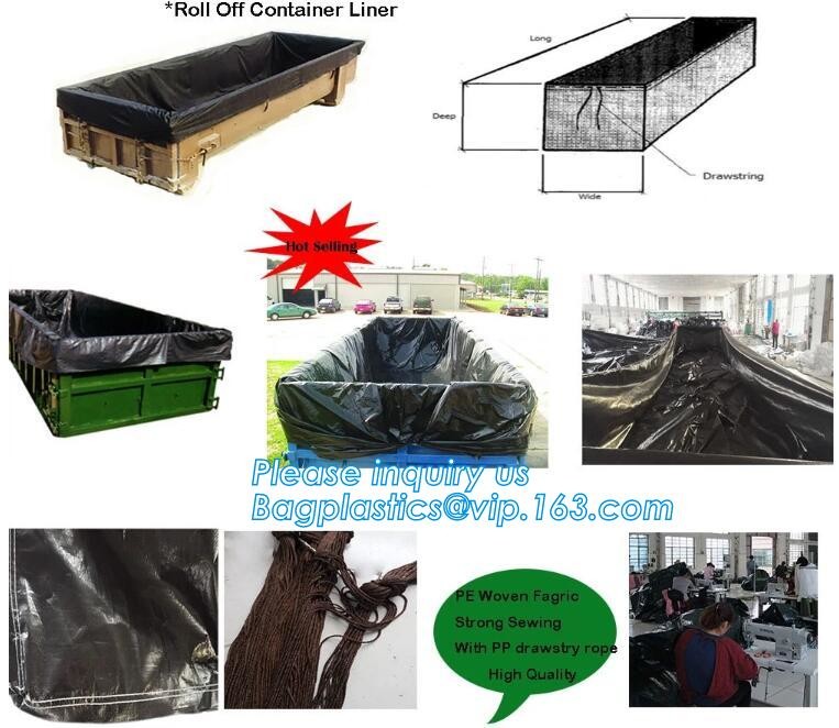 Open Top Drawstring 10 Mil Dumpster Container Liners,Drawstring Open Top 6 Mil Dumpster Container Liners, BAGEASE PAC