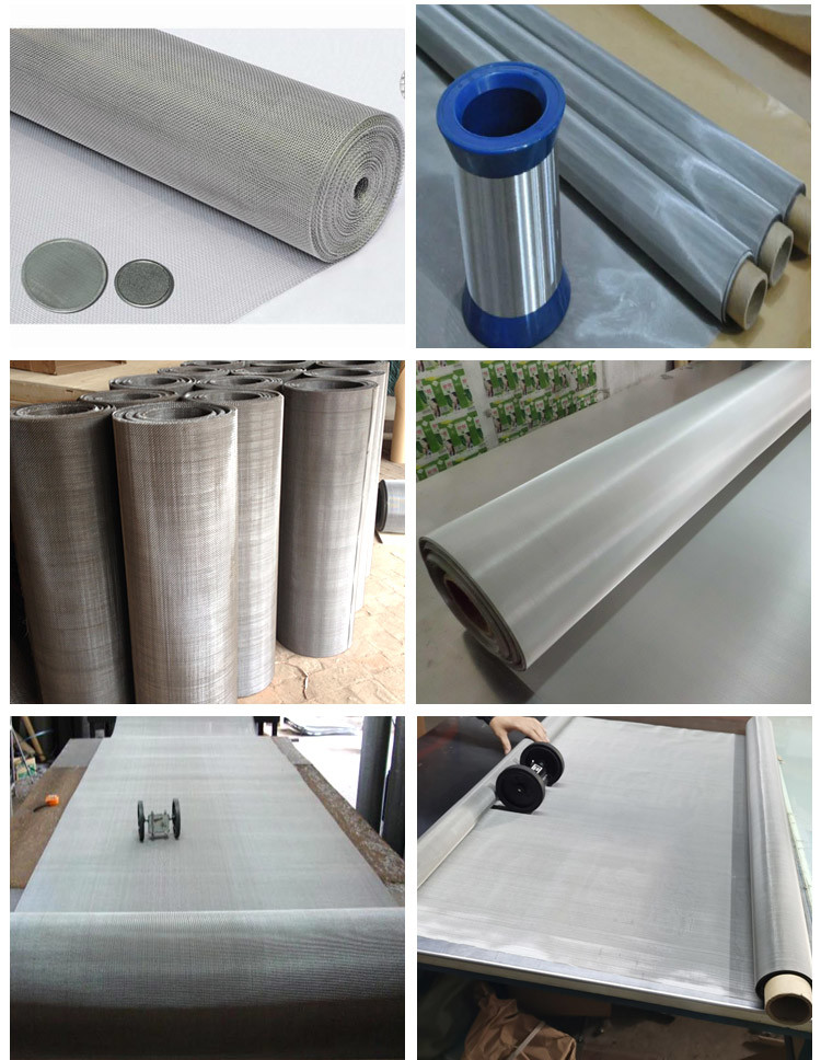 Dutch Weave Aperture Ultra Fine Wide Stainless Steel Wire Mesh 0.01mm 0.05mm 0.1mm 0.25mm 2mm 3mm 12mmx12mm Diameter