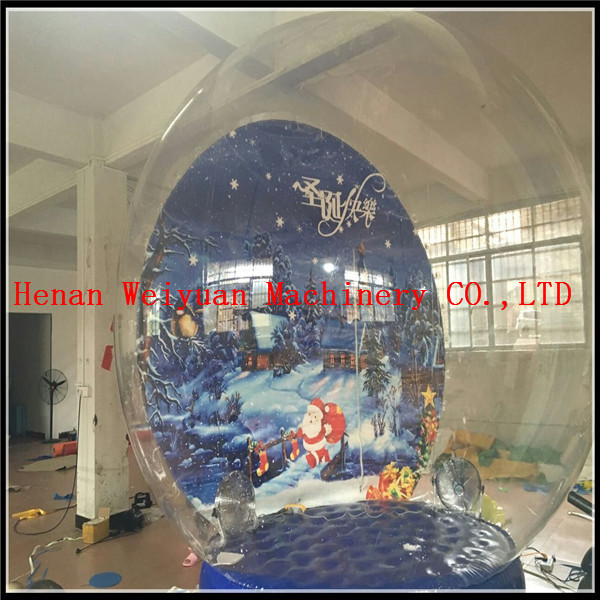 Quality 4M inflatable transparent snow globe for exhibition/Inflatable Christmas Snow Globe for sale