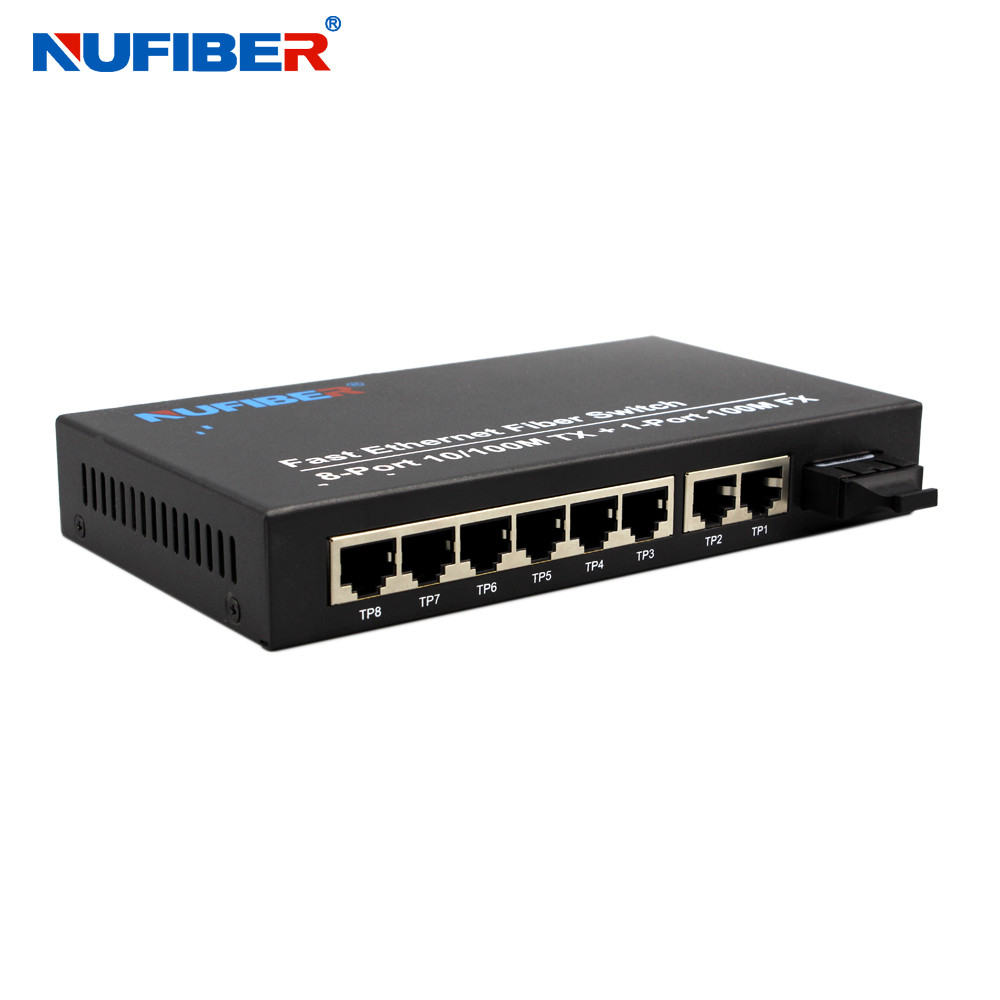 10/100M 8 Port RJ45+1 Fiber Port Dual fiber SM 1310nm 20km optical Fiber Ethernet Switch