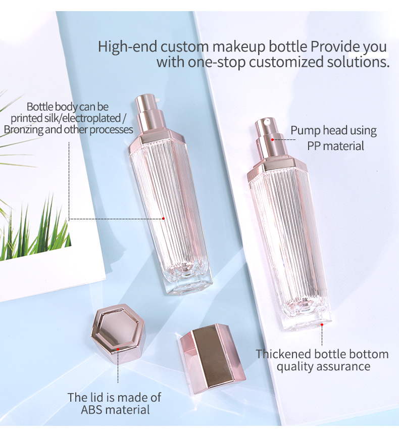 Plastic Acrylic Bottles Cosmetic Packaging Containers 40ml UV Printing for Packaging