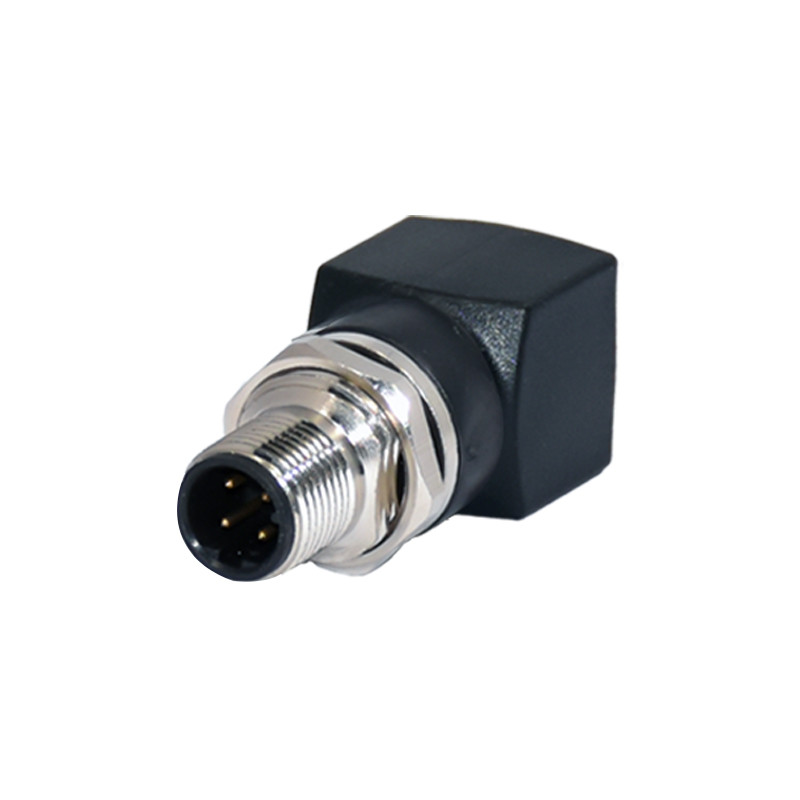 M12 8 Pins straight male head A-coding M12 Waterproof Connector Female to RJ45 Adapter