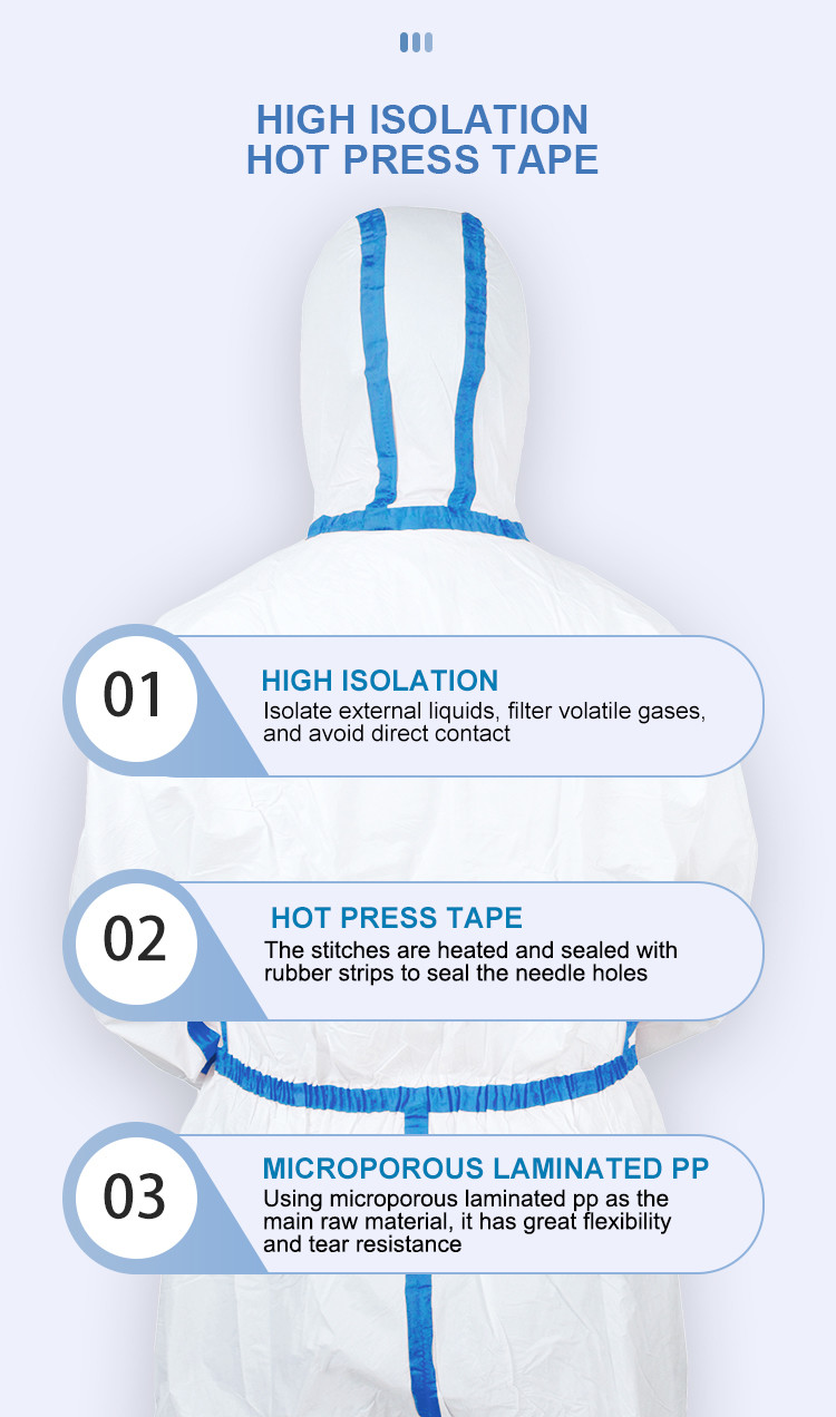 Ppe Medical Isolation Gown S-4XL Size For Work Protection