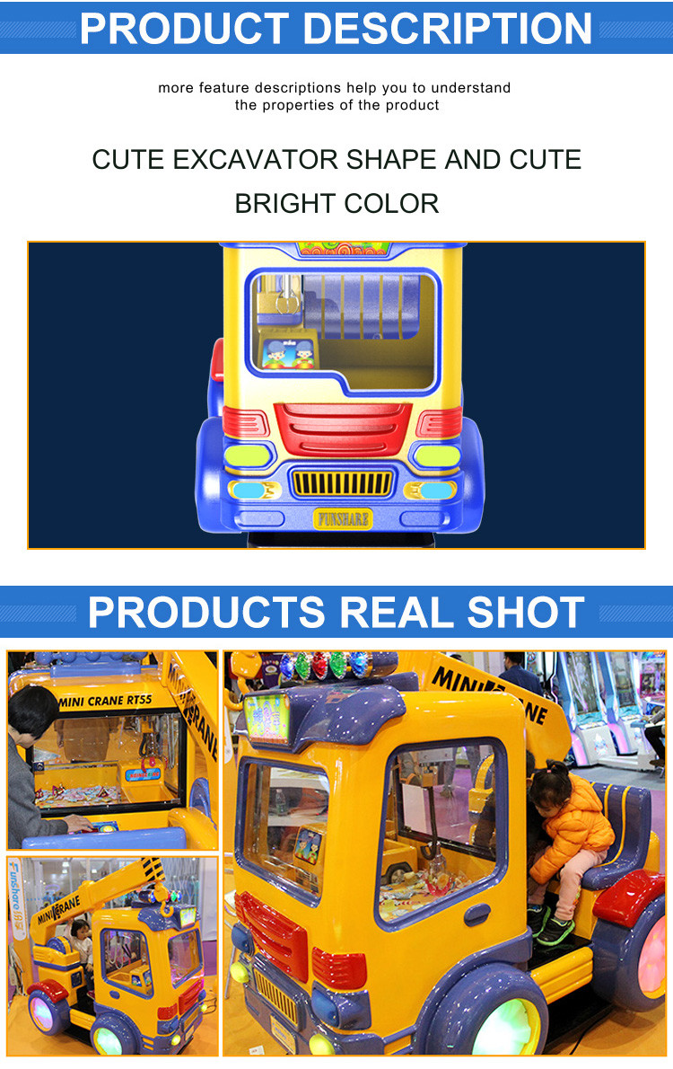 Dual Players Kiddie Ride Machines / Claw Crane Vending Machine