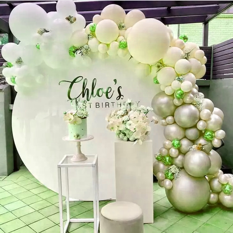 Custom Print Acrylic Plate Display Stands Backdrop Decoration Wedding Round White