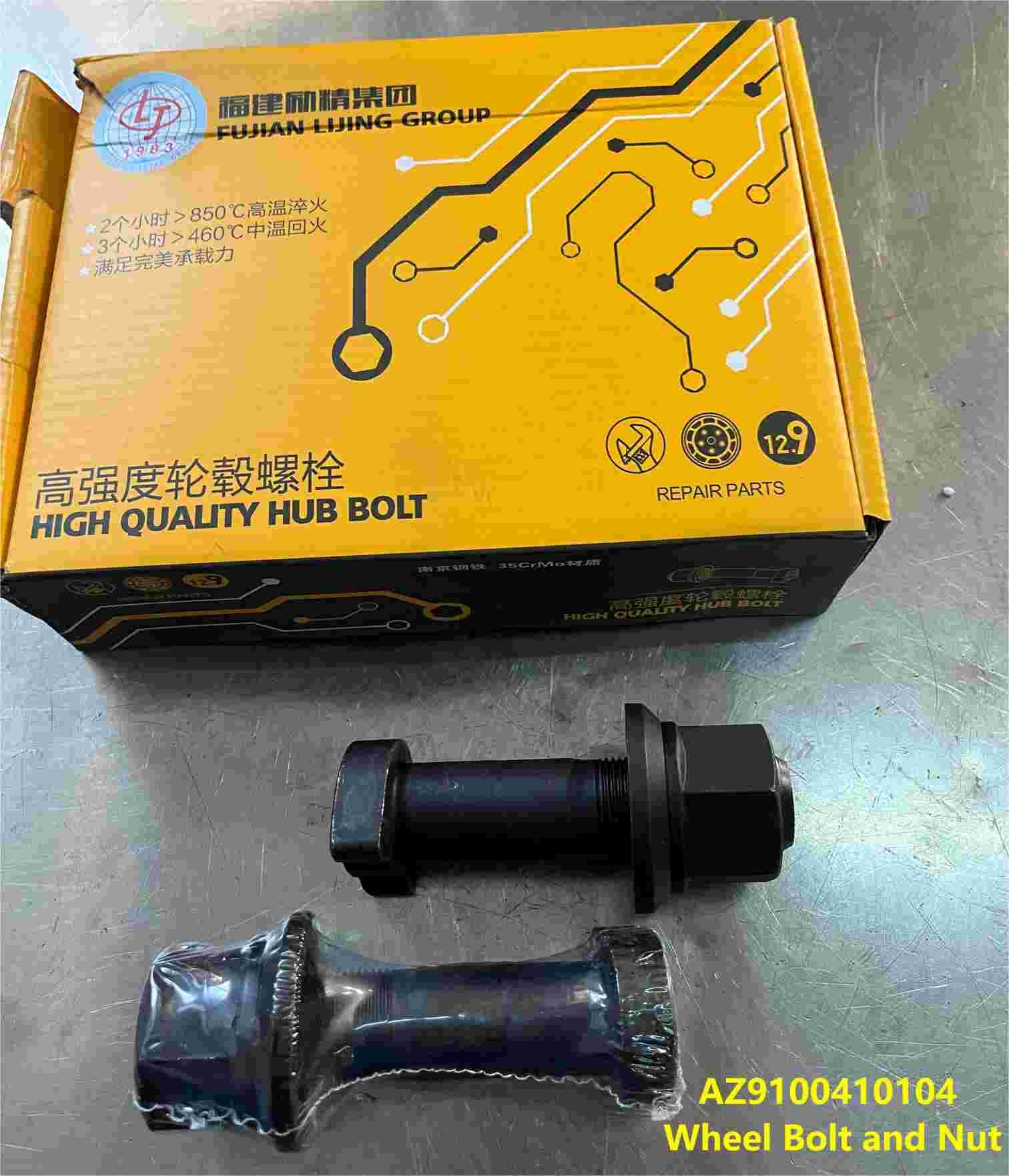 AZ9100410104 Wheel Bolt and Nut HOWO Truck Parts M22 Bolt L=90 D=23