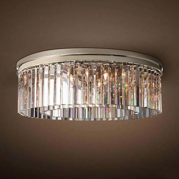 Modern Vintage Crystal Prism Chrome Black body Ceiling light crystal chandelier