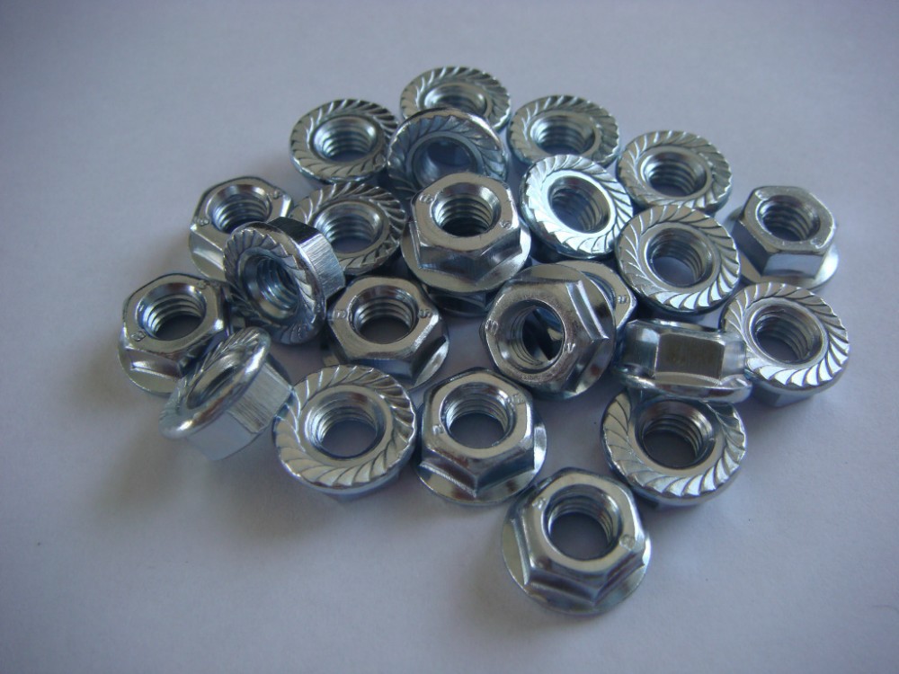 Polished Finish 304 Stainless Steel Hexagonal Flange Nut with Color Zinc Coating