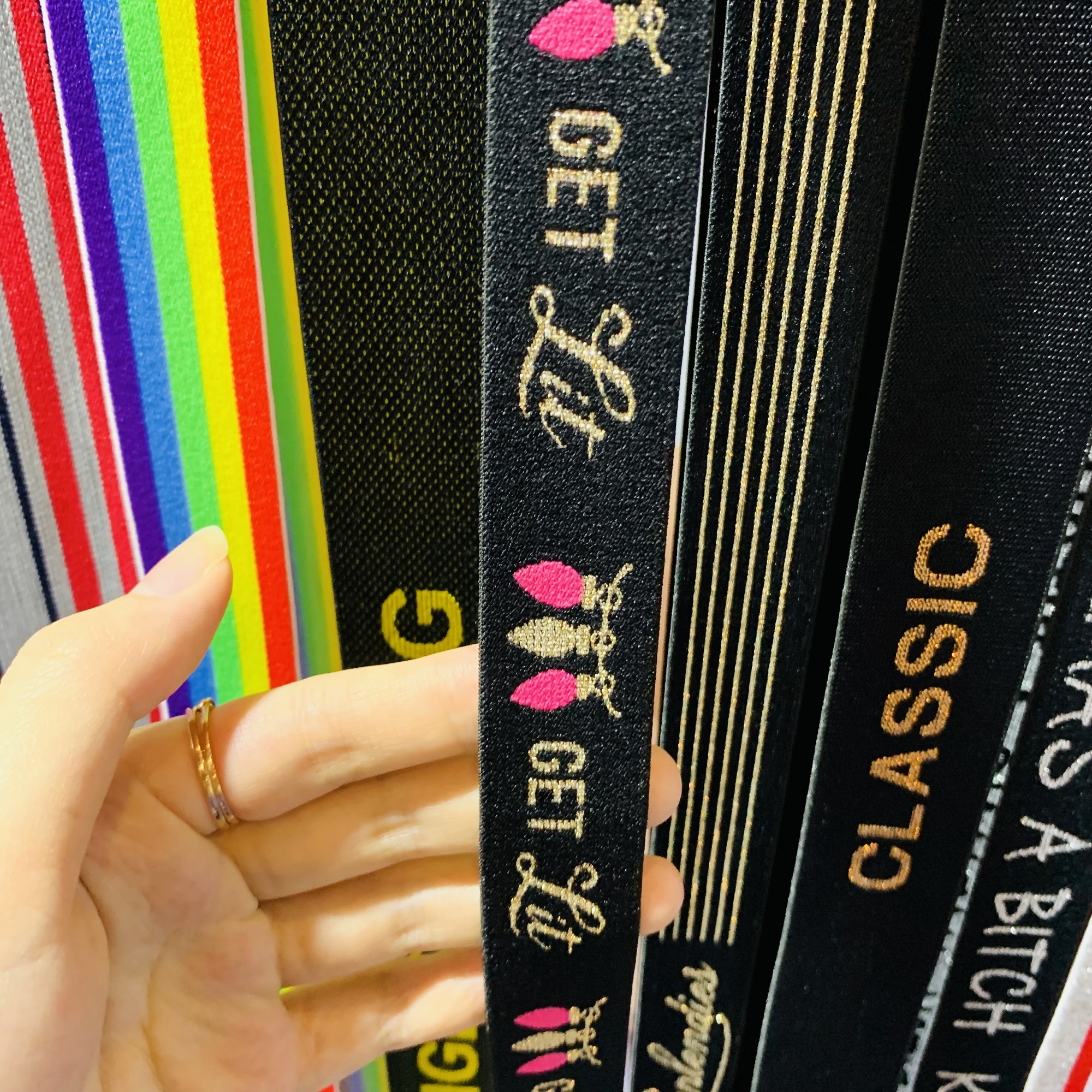 One Yard Shiny Elastic Bands 40MM Letters Jacquard Elastic Ribbon /Webbing 4CM DIY Sewing Accessories rubber band