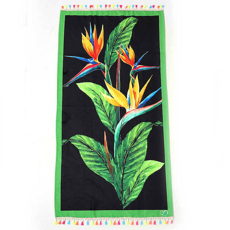 Customized Designs Supported Super Soft Printed Microfiber 100% Polyester Beach Towel