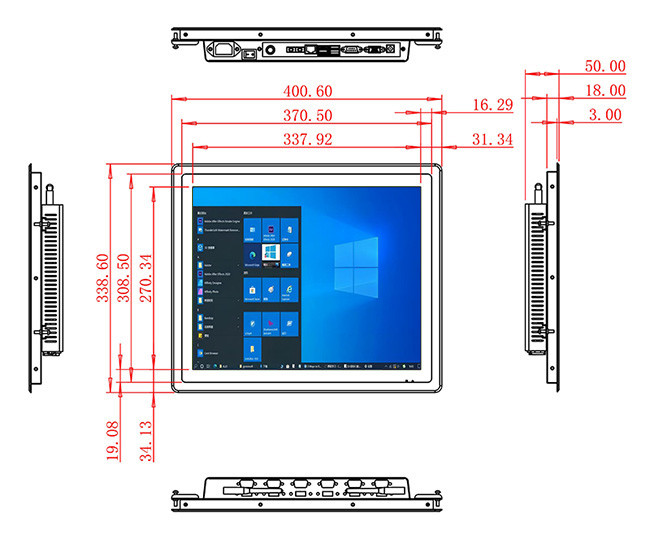 17-Inch Embedded Windows Display for Security Systems and Industrial Monitoring